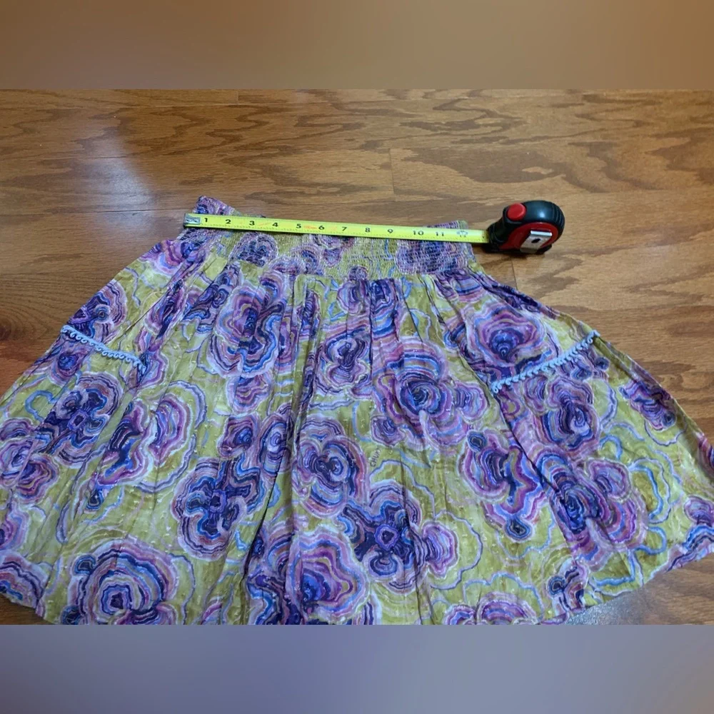 Chufy Femi Cotton Women’s Skirt Mikkel Mustard Small NWT Feminine Luxury Floral - Picture 6 of 7